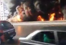 Photo of احتراق سيارة محملة بالبنزين أعلي الدائري بالخصوص