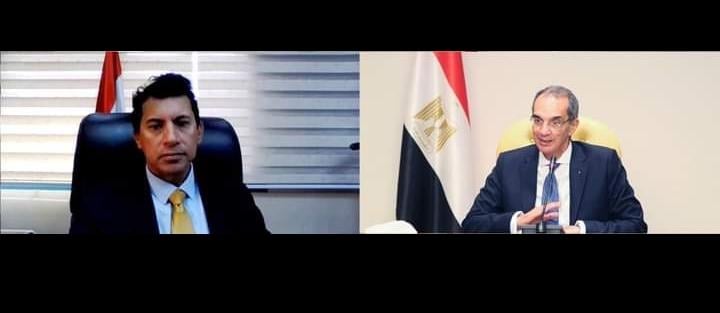 وزيرا الرياضة والإتصالات يناقشان التجهيزات الفنية والتكنولوجية لاستضافة مصر لكأس العالم لكرة اليد
