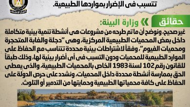 Photo of شائعة: إقامة مشروعات سياحية بالمحميات الطبيعية تتسبب في الإضرار بمواردها الطبيعية