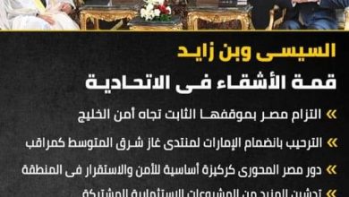 Photo of السيسى وبن زايد في قمة الأشقاء فى الاتحادية