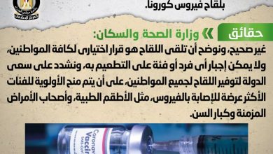 Photo of فرض غرامة 10 آلاف جنيه للممتنعين عن التطعيم بلقاح فيروس كورونا