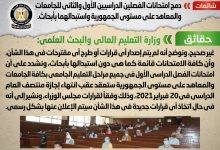 Photo of دمج  امتحانات الفصلين الدراسيين الأول والثاني للجامعات والمعاهد على مستوى الجمهورية واستبدالهما بأبحاث