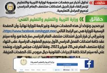 Photo of تداول أخبار عبر صفحات منسوبة لوزارة التربية والتعليم تزعم إلغاء قرار تأجيل امتحانات منتصف العام الدراسي لجميع المراحل التعليمية