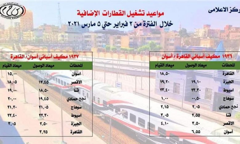 Photo of السكة الحديد: تشغيل قطارات وعربات إضافية على عدد من القطارات