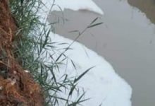 Photo of معاينة الرغاوى البيضاء بسطح المياه بمحطة الخلط بكفر ديما غربية