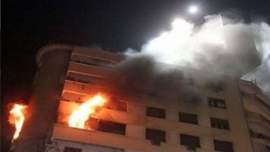 Photo of تفحم شقة بالكامل فحريق بأحد أبراج المعادي