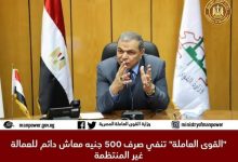 Photo of “القوى العاملة” تحسم الجدل عن صرف 500 جنيه معاش دائم للعمالة غير المنتظمة …تفاصيل