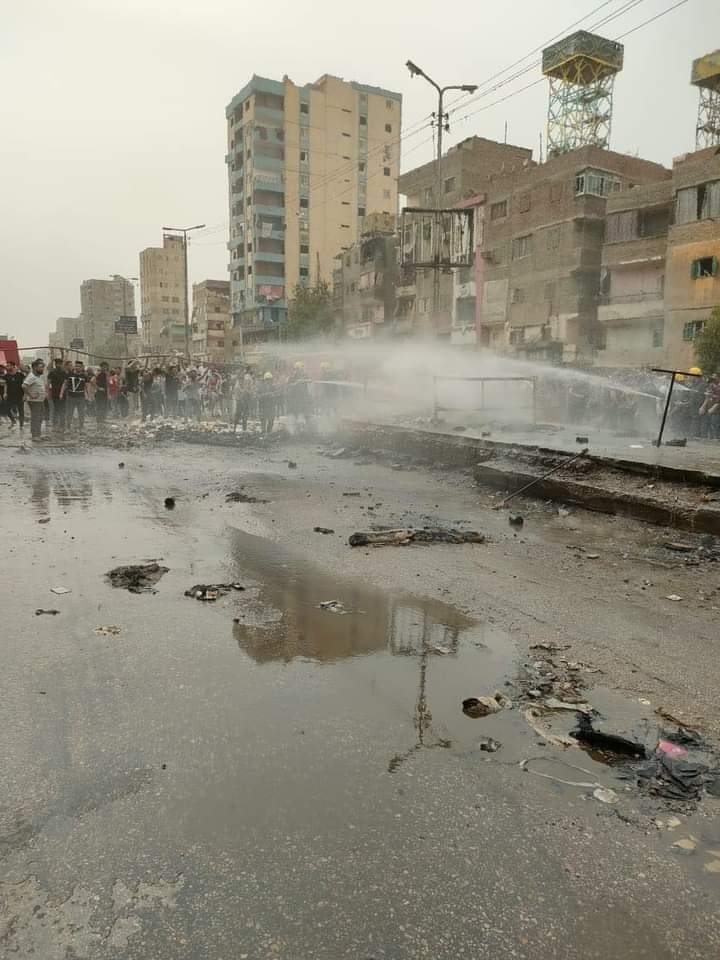 السيطرة على حريق كابينة غاز شبرا الخيمة