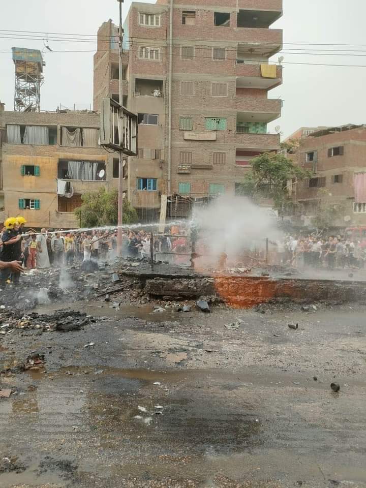 السيطرة على حريق كابينة غاز شبرا الخيمة