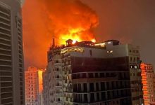 Photo of حريق هائل ببرج ملاصق لفندق بانوراما بطنطا