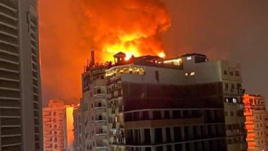 Photo of حريق هائل ببرج ملاصق لفندق بانوراما بطنطا