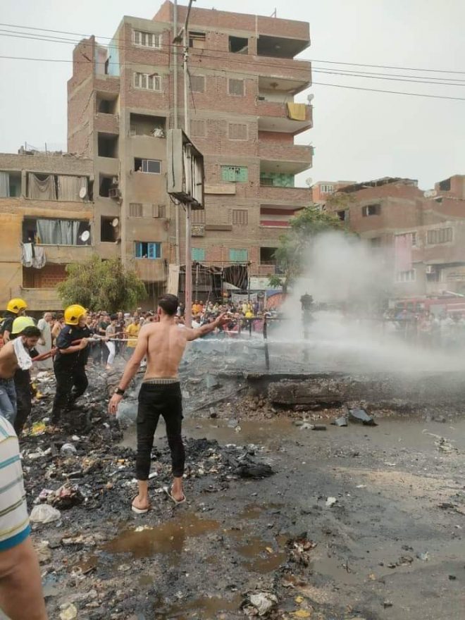 السيطرة على حريق كابينة غاز شبرا الخيمة حريق شبرا الخيمة