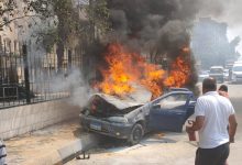 Photo of إخماد حريق نشب بسيارة فى شارع الأهرام بالجيزة