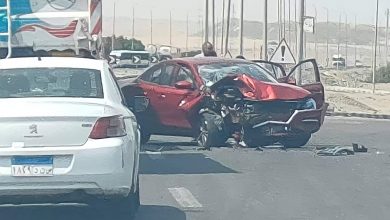 Photo of إصابة 4 مواطنين في حادث تصادم سيارتين ملاكي وتريلا بطريق سفاجا القصير