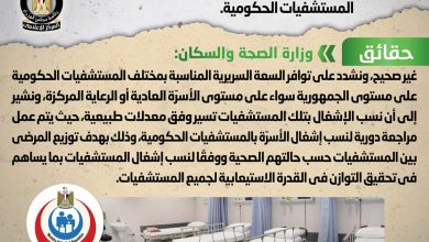 Photo of وزارة الصحة : توضح حقيقة وجود عجز في أسرة الرعاية المركزة