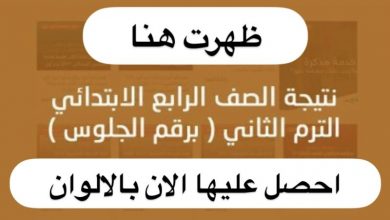 Photo of “إعرف نتيجتك بالألوان” نتيجة الصف الرابع الإبتدائي خلال ساعات بالألوان فقط