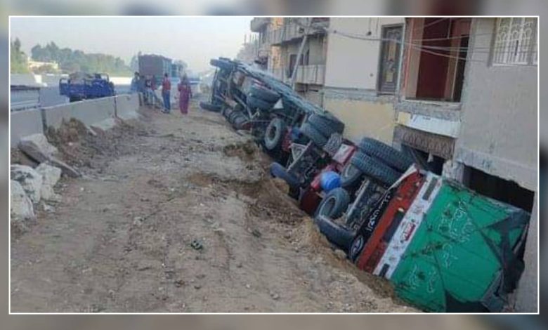 Photo of سقطت على واجهت منزل.. انقلاب سيارة نقل ثقيل في القليوبية