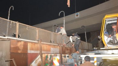 Photo of رفع كوبري مشاة الثلاجة علي الطريق الزراعي بغرب شبرا الخيمة