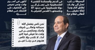 Photo of الرئيس السيسى: مصر لم تغلق معبر رفح ومستمرون فى دعم فلسطين..إنفوجراف