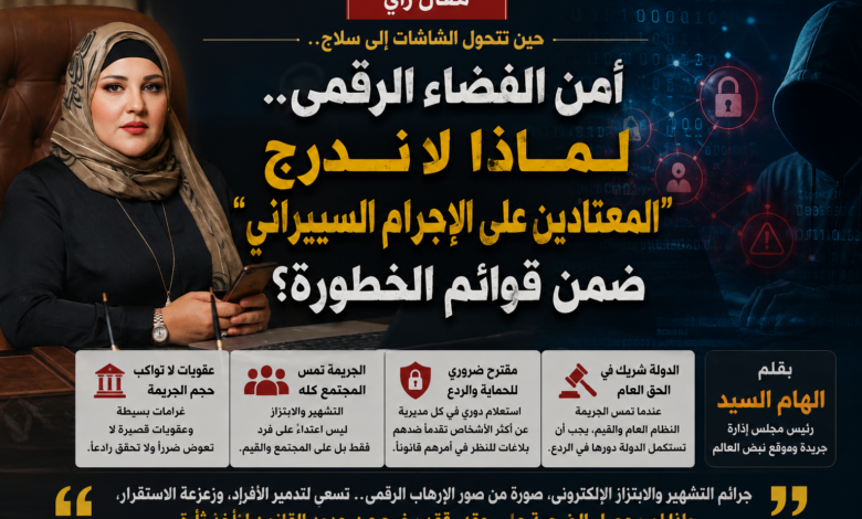 Photo of أمن الفضاء الرقمي.. هل حان الوقت لإعادة النظر في التعامل مع المعتادين على الجرائم السيبرانية؟